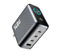 Blocco caricabatterie rapido USB C da 148 W, 4 porte GaN III Chagring Station con display intelligente, hub PD PPS da 140 W per più dispositivi MacBook Pro/Air iPad iPhone Pro Max, Galaxy, Dell, HP