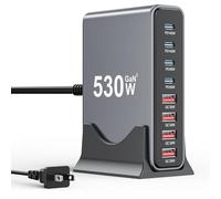 Blocco caricabatterie USB C da 530 W,Stazione di ricarica multipla USB C | Caricabatterie compatto da tavolo per casa e ufficio, adattatore caricabatterie rapido per laptop da 140 W per MacBook Pro