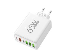 Blocco caricatore USB porte, stazioni USB, adattatore di ricarica a 6 4 porte e 2 tipo C, adattatore porta 65 W, stazione rapida Ave