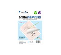 Blocco Carta Millimetrata 23x33 cm - 10 Fogli - Ideale per Disegno Tecnico, Progetti, Grafici e Schizzi - Carta di Alta Qualità, Formato Grande - Confezione da 10 Blocchi