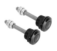 Blocco cofano, Qiilu cofano cofano serratura, 2 pezzi lega di alluminio + ferro universale cappuccio perno cofano serratura a sgancio rapido pulsante paraurti fermi a clip(22mm)