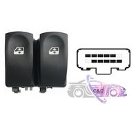 BLOCCO COMANDI ALZACRISTALLI ANTER.PORTA A/SX 2 INTER.10 PIN RENAULT MODUS 04>08