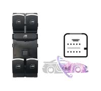 BLOCCO COMANDI ALZACRISTALLI PORTA A/SX 4 INTERR.10 PIN VW CC 12>