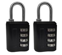 Blocco combinato a 4 cifre, 2 pc di colori vivaci pacchetto impermeabili per borse per la fotocamera del guardaroba che viaggiano (Nero)