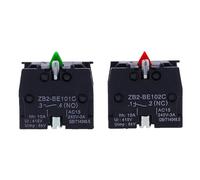 Blocco contatti interruttore a pulsante serie XB2 da 10 pezzi, 10 A 250 V CA, contatti in argento/ottone, ZB2BE102C (NC) ZB2BE101C (NO) for controllo industriale(NO NC Each 5pcs)