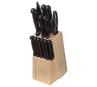 Blocco da 11 coltelli "Essentiel Black" con affilatore per forbici