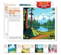 Blocco da disegno A4 per artisti (confezione da 2), 36 pagine (18 fogli), carta da 100 g/m², blocco da disegno e pittura per bambini, studenti e professionisti | Diario artistico per schizzi e