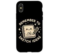 Blocco da disegno divertente con scritta "Remember to Sketch Ideas" Custodia per iPhone X/XS