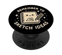 Blocco da disegno divertente con scritta "Remember to Sketch Ideas" PopSockets PopGrip Adesivo