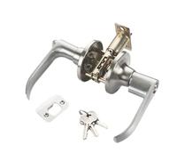 Blocco della maniglia della porta, lega di alluminio 17,5 cm | Porta della camera da letto ļ OCCH con manico a tre barre a tre barre di rame, 3 chiavi incluse, si adatta a porte di 25-45 mm di spessor