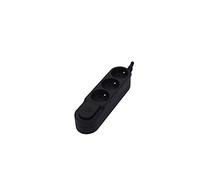 Blocco Design 3x16A con interruttore e spina piatta, 1,5 m, colore: Nero
