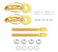 Blocco di Blocco per Cofano Kit di bloccaggio del Cofano con Perno di Montaggio in Lega di Alluminio Universale, Kit di bloccaggio per Auto, perni di bloccaggio del Cofano, Blocco Cofano(Gold)