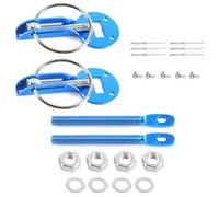 Blocco di Blocco per Cofano Kit di bloccaggio del Cofano con Perno di Montaggio in Lega di Alluminio Universale, Kit di bloccaggio per Auto, perni di bloccaggio del Cofano, Blocco Cofano(Blue)
