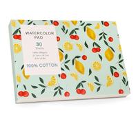 Blocco di carta per acquerelli, 300 g/m², formato A5, in cotone, per acquerelli, 30 fogli, stampa a freddo, per artisti, studenti, pittura artistica, disegno, tecnica mista