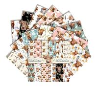 Blocco di carta per album di ritagli con mucca delle Highland, 24 fogli/12 disegni, 30 x 30 cm, cartoncino double-face, carta decorativa a tema bestiame rustico per la creazione di biglietti