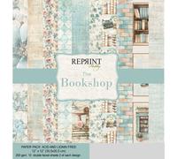 Blocco di carte Scrap The Bookshop cm 30x30 libri, macchine da scrivere,librerie