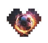 Blocco di costruzione Puzzle Fuoco Palla da calcio Puzzle di mattoni personalizzati per adulti Mattoni da costruzione Puzzle 3D Blocchi di cuore Puzzle Mattoni Novità Mattoni Puzzle per la decorazione