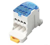 Blocco di distribuzione dell'alimentazione su guida DIN 80A-500A scatola terminale di giunzione con conduttore in ottone stagnato e isolamento ignifugo PC, splitter unipolare (80A)