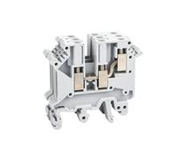 Blocco di distribuzione multiconduttore UK-5-TWIN DIN da 10 pezzi, 3 ingressi, vite, 24 A, 500 V, un ingresso e due uscite