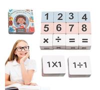 Blocco di divisione moltiplicazione, gioco da tavolo matematico | Carte flash per la divisione di moltiplicazione di battaglia per 2 giocatori | Numeri aritmetici in legno segnano il gioco a