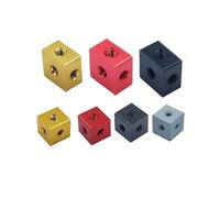 Blocco di fissaggio a dado, collegamento di bloccaggio M3 in lega di alluminio a 6 lati for piedini for fotocamera SLR, viti a testa zigrinata, telaio 40 pezzi (10x10x6 mm, rosso)(10x10x6mm Red)