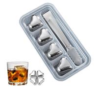 Blocco di ghiaccio per bottiglie d'acqua, freddi in acciaio inossidabile | Bere riutilizzabile blocco di ghiaccio in metallo | Cubi di raffreddamento a forma di cuore in acciaio inossidabile