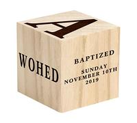 Blocco di legno personalizzato, per battesimo, battesimo, regalo di dedica personalizzato, regalo per battesimo (2 pollici)