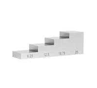 Blocco di misura, Blocco di calibrazione in acciaio inossidabile con blocco di prova a 4 fasi, blocco di prova ad ultrasuoni con cuneo a gradino spessore blocco UT 6,25-25 mm