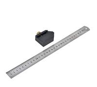 Blocco di posizionamento del localizzatore di righello per tracciatore di linee angolari, strumento di misurazione per la lavorazione del legno, lega di alluminio + acciaio (Blocco di posizionamento