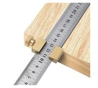Blocco di posizionamento for carpenteria Localizzatore durevole Strumenti for la lavorazione del legno Calibro universale fisso angolare Calibro di localizzazione angolare in ottone(With ruler)