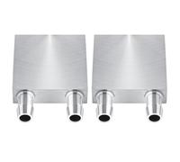 Blocco di raffreddamento ad acqua 40 x 40 mm in alluminio per refrigeratore d'acqua liquido Sistema di dissipatore di calore in argento per dissipatore di calore CPU (pacchetto di 2)