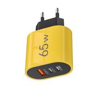 Blocco di ricarica - Presa di sicurezza a 3 porte 65 W,Connettori USB C per presa CA, per telefono tablet, computer portatile, casa, ufficio, viaggi, hotel, dormitorio interno esterno