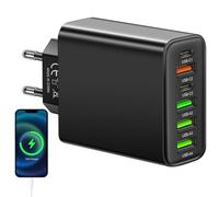 Blocco di ricarica rapida USB, blocco di ricarica rapida USB, caricabatterie con 2 tipi C PD + 4 USB, adattatore da parete, multifunzione, per tablet portatili