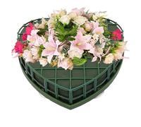 Blocco di schiuma floreale a forma di cuore - Spugna per composizione floreale bagnata, base per decorazione di nozze in polistirolo PP | Fango verde da fiorista che assorbe l'acqua con supporto di as