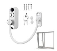 Blocco di sicurezza per finestre a battente, set di limitatori di sicurezza per finestre, limitatore di sicurezza per finestre, cavo di bloccaggio con chiave Viper, serratura di sicurezza per