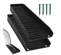 Blocco di spruzzi alla ricerca, vassoio di scarico corto dal basso | Doppio di grondaie per grondaie Divisore d'acqua | 2 pezzi con chiodi per prevenire l'erosione del suolo, l