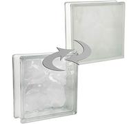 Blocco di vetro base cloud chiaro 1 lato satinato 24x24x8 cm - 4 pezzi