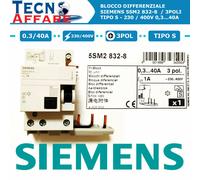 Blocco Differenziale Selettivo Siemens 3P 5SM2 832-8 - 3 Poli 0,3/40A-230/400V