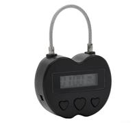 Blocco elettronico con timer con display LCD, blocco conto alla rovescia ricaricabile tramite USB, per viaggi e sicurezza, 99H 59M Max Timing, leggero 30 g ABS (nero)