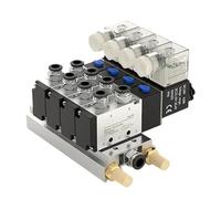 Blocco Elettrovalvola Pneumatica Multi-opzione 4V210-08 Con Base Di Raccordo Silenziatore, 12/24 V CC 110/220 V CA, 2/3/4/6 Vie(3 Row 8mm fitting)
