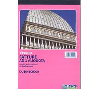 BLOCCO FATTURE A5 DU1641C0000 1 ALIQUOTA 2 COPIE PEZZO SINGOLO