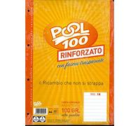 BLOCCO FOGLI A BUCHI RICAMBIO MAXI RINFORZATI RIGHE SENZA MARGINE 100 GR.