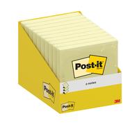 Post-It Foglietti Adesivi Z-Notes, Giallo Canary, 10 blocchetti, 100 Fogli per blocco, 76 mm x 76 mm, Confezione in Cartoncino, 100% PEFC - per Appunti, Elenchi & Promemoria