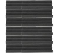 Blocco Fonoassorbente Trapezoidale Nero 12 Pezzi per Studio | Spugna, Trattamento Acustico, Uso in Sale Controllo, Finitura Semplice, Stile High-end