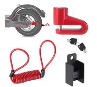 Blocco Freno Disco Rosso,Bloccadisco Moto, Freni Disco Antifurto Acciaio, Blocca Freno Moto, Scooter Bloccadisco a Disco, con Corda di Promemoria, per Moto, Veicoli Elettrici, Biciclette