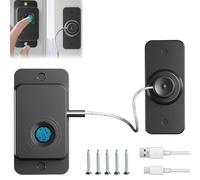 Blocco frigorifero impronte digitali: WIYETY sicurezza bambini senza foratura, sicurezza finestra bambini con corda in acciaio da 185 mm e plastica ABS per armadi, cassetti e finestre