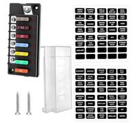 Blocco fusibili a 6 circuiti da 12 V con indicatore LED on/off e alloggiamento in nylon robusto per la gestione dell'alimentazione del veicolo (B con luci)