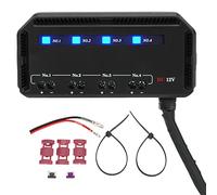 Blocco Fusibili per Moto Kit Scatola Relè Fusibili Universale 12V 20a a 4 Vie con Indicatore di Avviso LED, Alimentatore Accessorio Moto per Auto