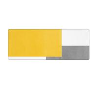 Blocco geometrico giallo grigio bianco,Tappetino per mouse grande, da scrivania, per tastiera e computer, con base in gomma antiscivolo, 30 x 80 cm