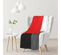 Blocco geometrico rosso grigio nero e bianco,Coperta morbida, calda, anti-pilling, in flanella, peluche, 76 x 102 cm